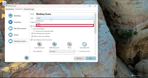 Folder Dropdown