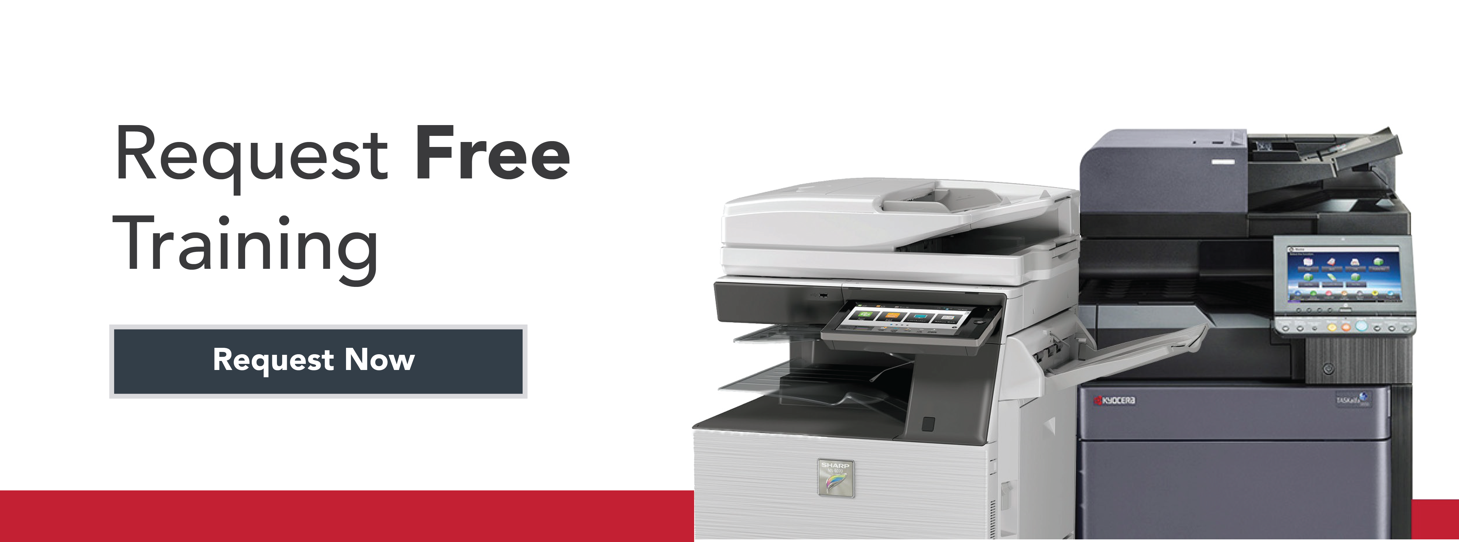 AOS Free Copier and Printer Training Request Now Button